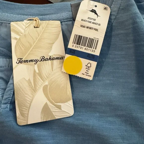 Tommy Bahama Beach Fade Abaco Tee Blue Infinity Pool Pocket Shirt NWT Size XL - Picture 5 of 13